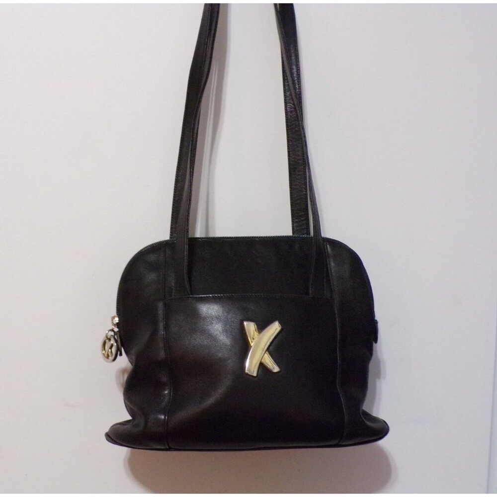 By Paloma Picasso Italy Crossbody Black Leather Convertable Should Bag Mag Snap
